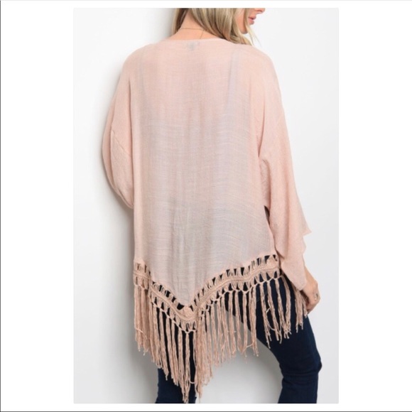 Mauve Fringe Kimono NWT Boutique - Picture 2 of 2